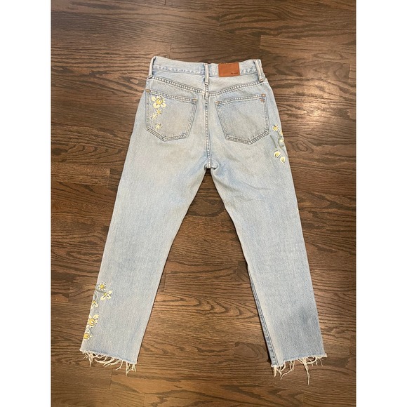 Madewell The Perfect Vintage Jean Yellow White Floral Embroidered 24 - Picture 3 of 6